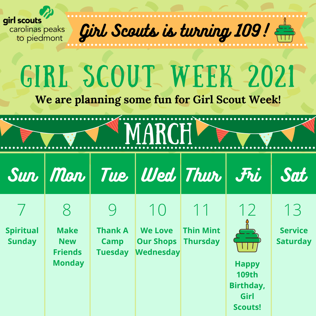Scout Week Program Examples Let’s Celebrate Girl Scout Week 2021! – Blog